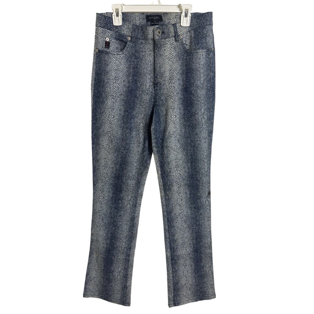 Y2K Guess Jeans Snakeskin Print Bootcut Jeans 30 Rave Club Wear Going Out
